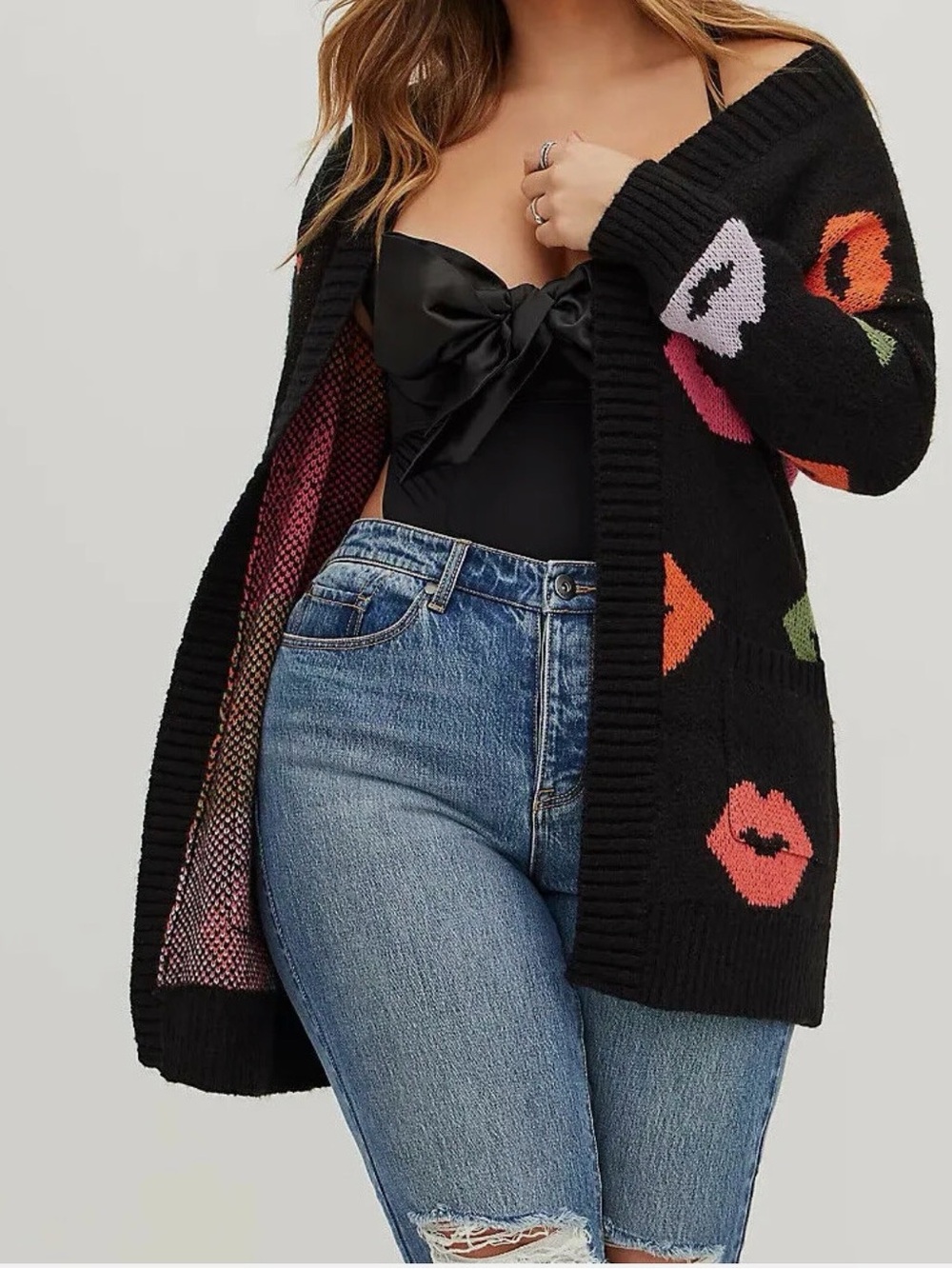 torrid Black Open Lip Cardigan
